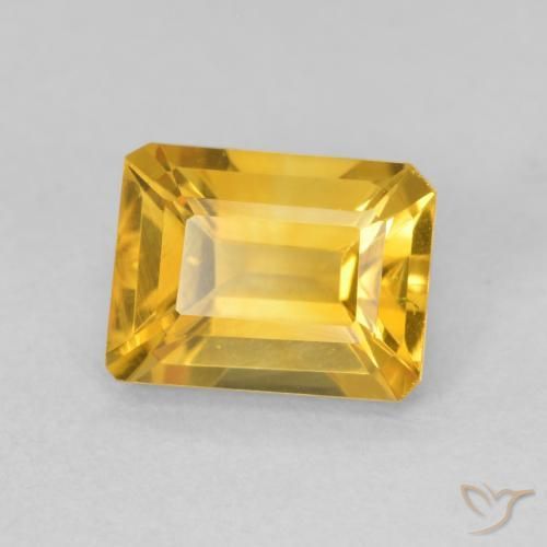 Citrino Laranja Dourado Profundo Natural 1.60ct, Corte Octógono / Esmeralda, VVS-VS