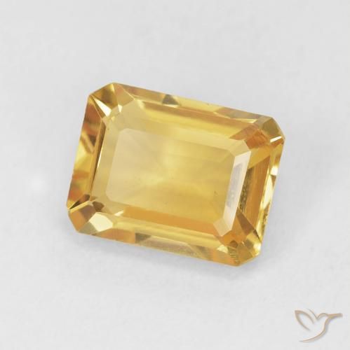 Citrino ouro profundo Natural 1.68ct, Corte Octógono / Esmeralda, VVS-VS