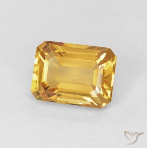 Citrino Laranja-dourado médio Natural 1.52ct, Corte Octógono / Esmeralda, VVS-VS