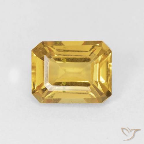 1.63ct Natural Dourado Citrino, Corte Esmeralda, VVS-VS