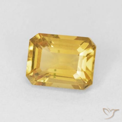 Citrino Dourado Natural 1.63ct, Corte Octógono / Esmeralda, VVS-VS