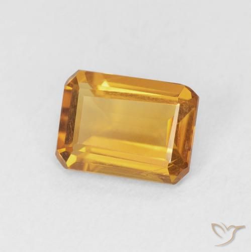 Citrino Laranja-Ouro Natural 1.18ct, Corte Octógono / Esmeralda, VS