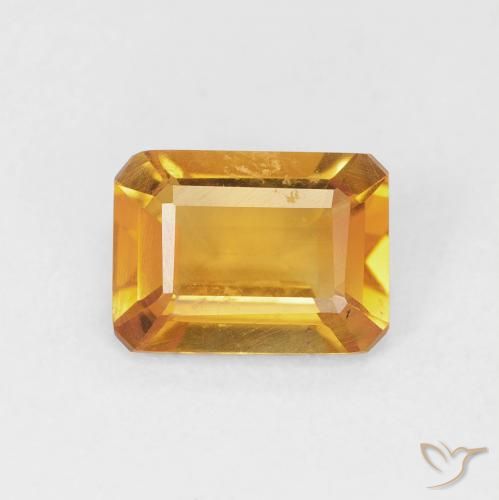 1.16ct Natural Laranja-Ouro Citrino, Corte Esmeralda, VS