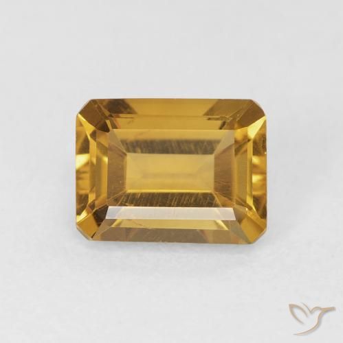 1.54ct Natural ouro profundo Citrino, Corte Esmeralda, VS