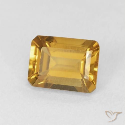 Citrino ouro profundo Natural 1.54ct, Corte Octógono / Esmeralda, VS
