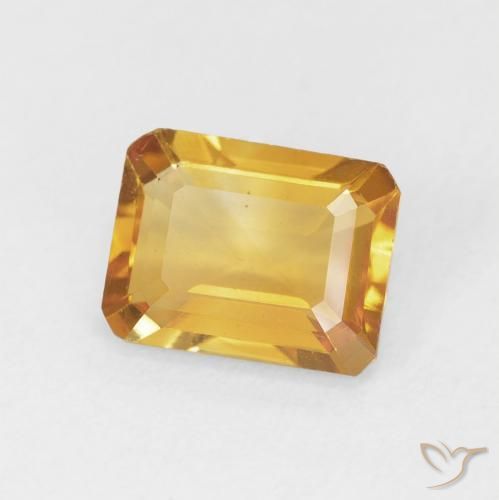 Citrino Laranja-dourado médio Natural 1.42ct, Corte Octógono / Esmeralda, VVS-VS