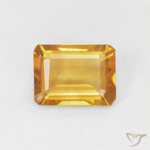 1.15ct Natural Laranja Dourada Citrino, Corte Esmeralda, VS