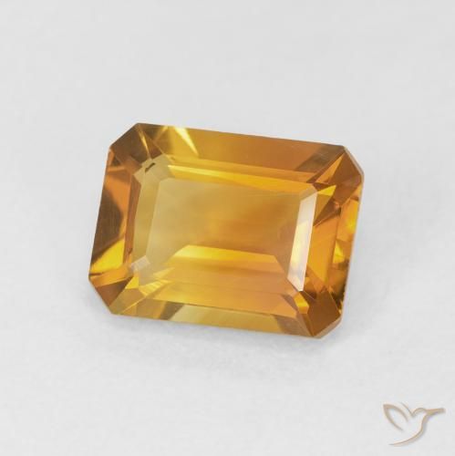 Citrino Laranja-Ouro Natural 1.47ct, Corte Octógono / Esmeralda, VVS