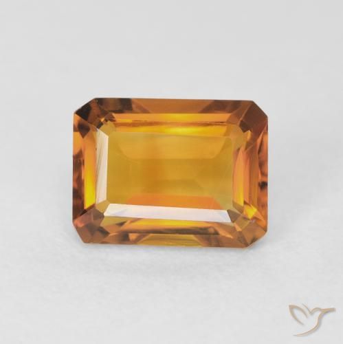 1.68ct Natural Laranja Profundo-Ouro Citrino, Corte Esmeralda, VVS