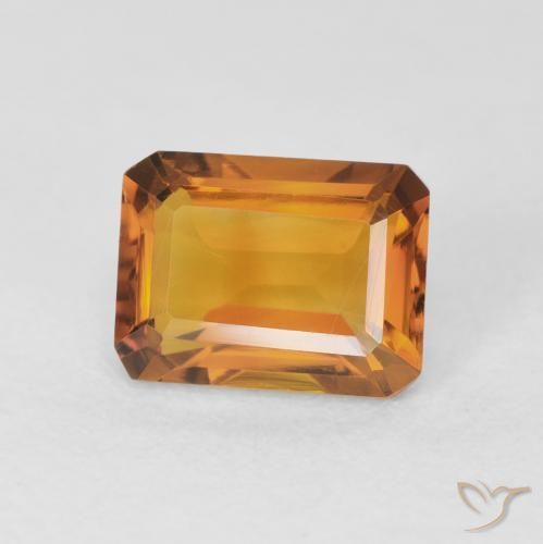 Citrino Laranja Profundo-Ouro Natural 1.68ct, Corte Octógono / Esmeralda, VVS