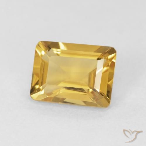 Citrino Dourado Natural 1.45ct, Corte Octógono / Esmeralda, VVS