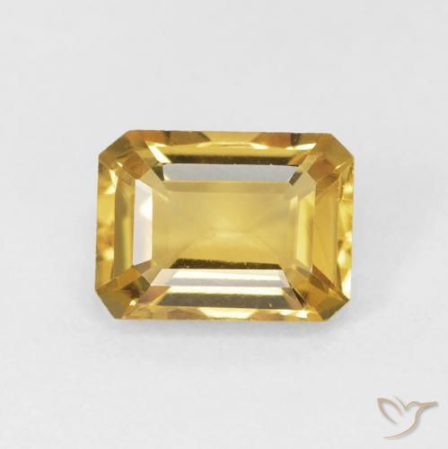 1.53ct Natural Dourado Citrino, Corte Esmeralda, VVS