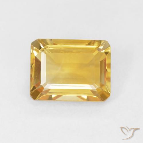 1.56ct Natural Dourado Citrino, Corte Esmeralda, VVS