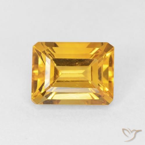 1.82ct Natural ouro médio Citrino, Corte Esmeralda, VVS-VS
