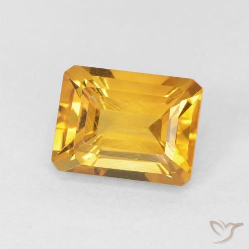 Citrino ouro médio Natural 1.82ct, Corte Octógono / Esmeralda, VVS-VS