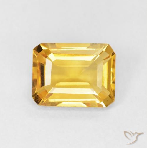 1.40ct Natural Dourado Citrino, Corte Esmeralda, VVS-VS