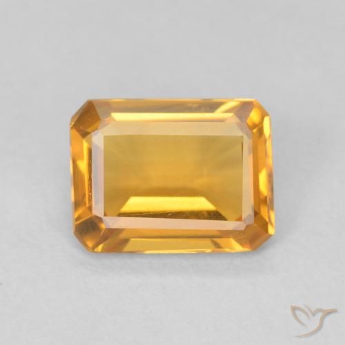 1.07ct Natural Laranja-Ouro Citrino, Corte Esmeralda, VVS-VS