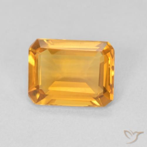 Citrino Laranja-Ouro Natural 1.07ct, Corte Octógono / Esmeralda, VVS-VS
