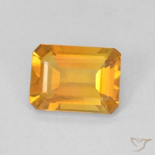 Citrino Laranja Médio Natural 1.13ct, Corte Octógono / Esmeralda, VVS-VS