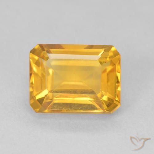 1.72ct Natural Laranja Médio Citrino, Corte Esmeralda, VVS-VS