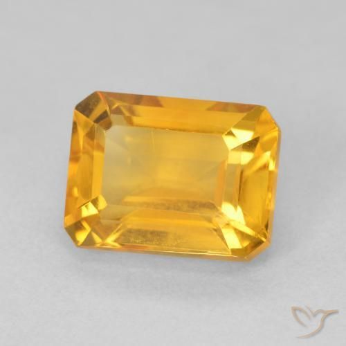 Citrino Laranja Médio Natural 1.72ct, Corte Octógono / Esmeralda, VVS-VS