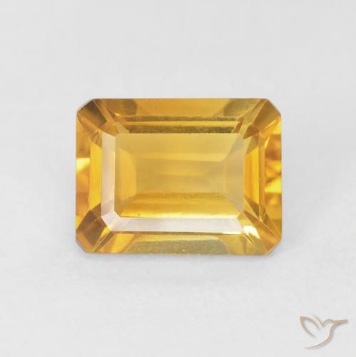 1.77ct Natural Dourado médio Citrino, Corte Esmeralda, VVS