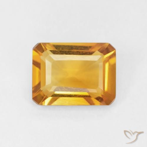 1.32ct Natural Laranja-dourado médio Citrino, Corte Esmeralda, VVS