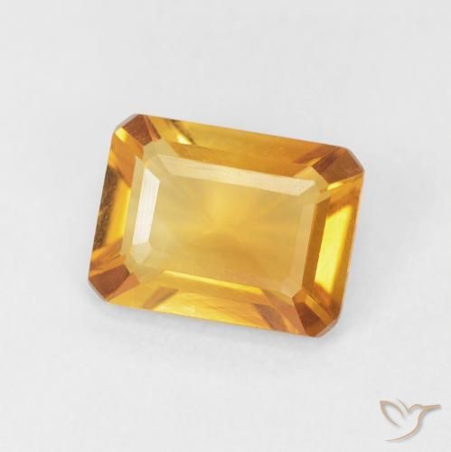 Citrino Laranja-dourado médio Natural 1.32ct, Corte Octógono / Esmeralda, VVS