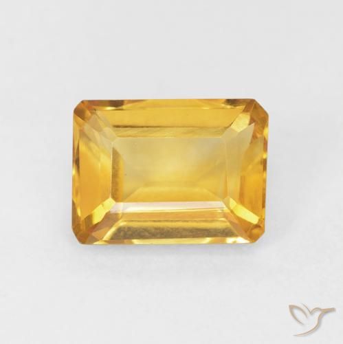 1.55ct Natural Laranja Dourada Citrino, Corte Esmeralda, VVS