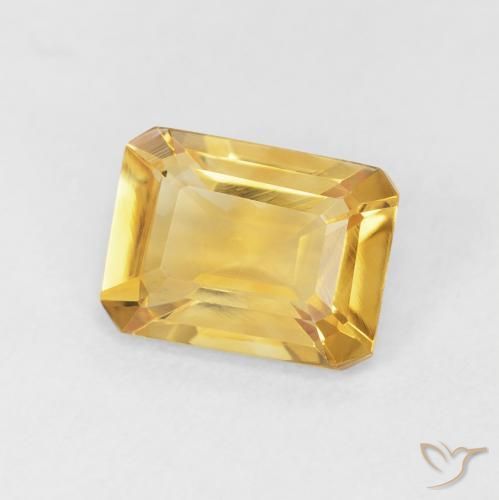 Citrino ouro profundo Natural 1.37ct, Corte Octógono / Esmeralda, VVS