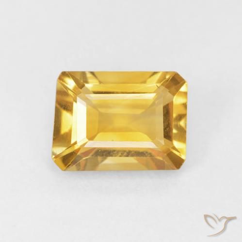 1.35ct Natural Dourado Citrino, Corte Esmeralda, VVS