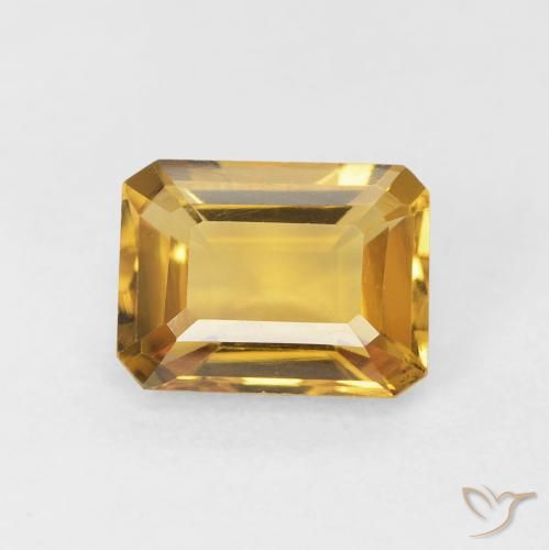 1.46ct Natural Dourado Citrino, Corte Esmeralda, VVS