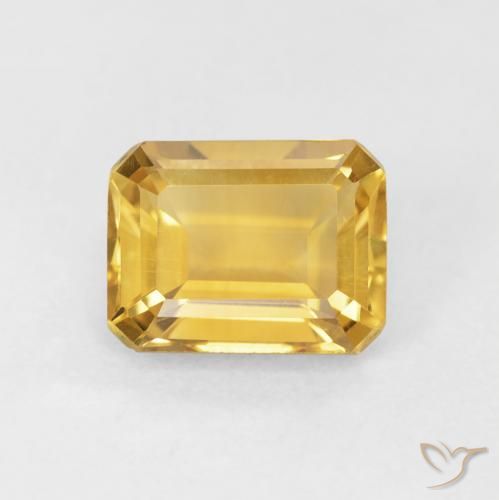 1.57ct Natural Dourado Citrino, Corte Esmeralda, VVS