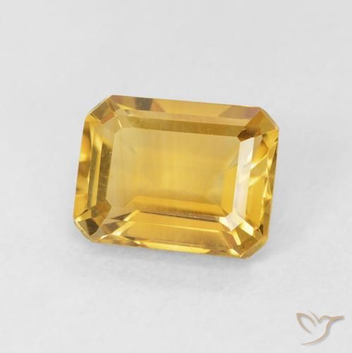 Citrino Dourado Natural 1.57ct, Corte Octógono / Esmeralda, VVS