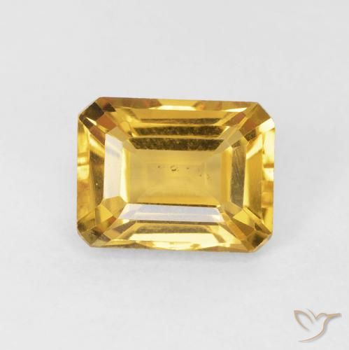 1.62ct Natural Dourado Citrino, Corte Esmeralda, VS