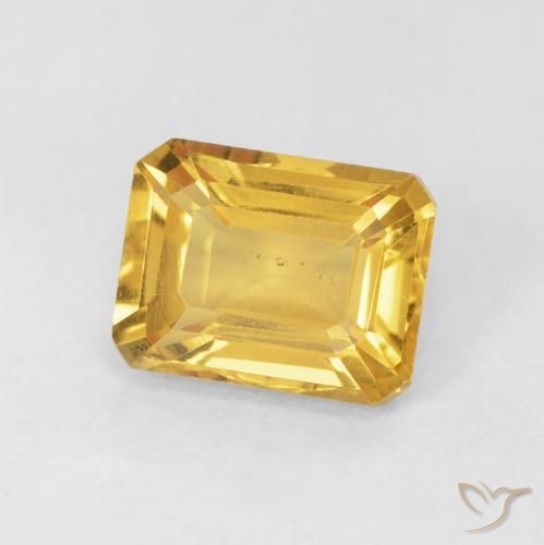Citrino Dourado Natural 1.62ct, Corte Octógono / Esmeralda, VS