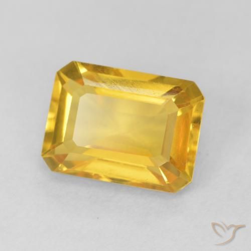 Citrino ouro brilhante Natural 1.56ct, Corte Octógono / Esmeralda, VVS