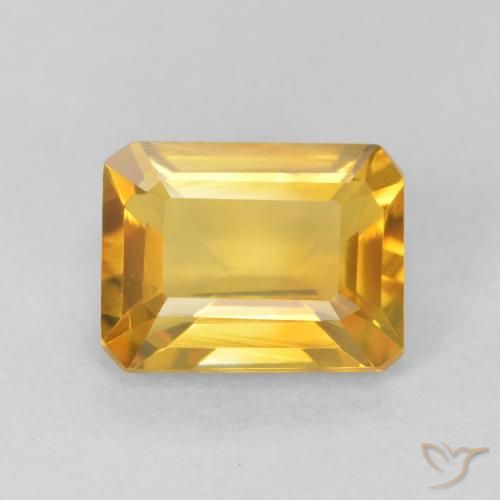 1.51ct Natural ouro brilhante Citrino, Corte Esmeralda, VVS