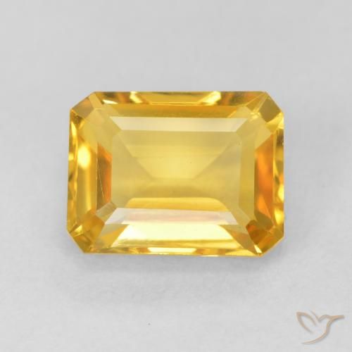 1.78ct Natural ouro médio Citrino, Corte Esmeralda, VVS