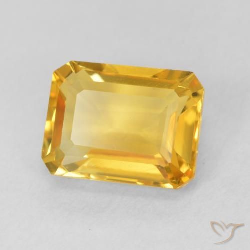 Citrino ouro médio Natural 1.78ct, Corte Octógono / Esmeralda, VVS