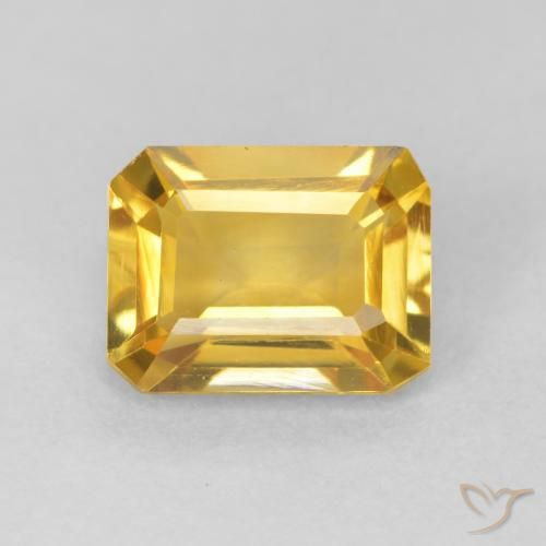 1.42ct Natural ouro médio Citrino, Corte Esmeralda, VVS