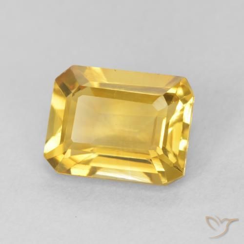 Citrino ouro médio Natural 1.42ct, Corte Octógono / Esmeralda, VVS