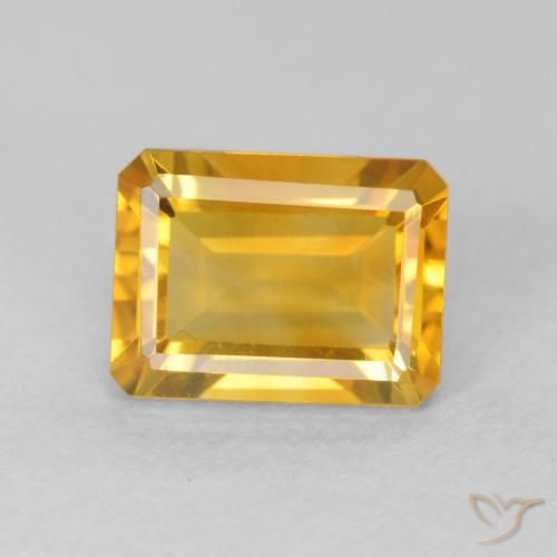 1.63ct Natural Laranja-Ouro Citrino, Corte Esmeralda, VVS