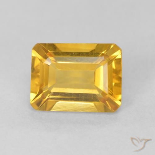 1.47ct Natural ouro brilhante Citrino, Corte Esmeralda, VVS