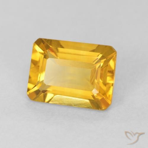 Citrino ouro brilhante Natural 1.47ct, Corte Octógono / Esmeralda, VVS