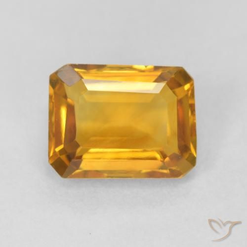 1.52ct Natural Laranja-Ouro Citrino, Corte Esmeralda, VVS