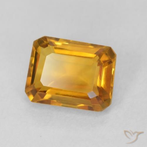 Citrino Laranja-Ouro Natural 1.52ct, Corte Octógono / Esmeralda, VVS