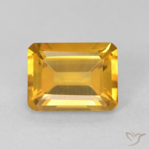 1.54ct Natural Laranja-Ouro Citrino, Corte Esmeralda, VVS