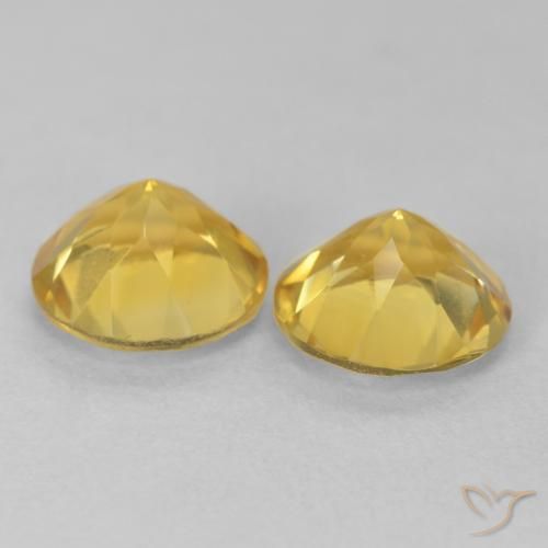 Pedras preciosas de Citrino Dourado médio natural de 3.39 ct, Redondo, VVS-VS