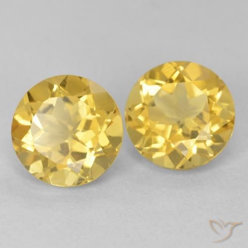 Pedras preciosas de Citrino Laranja Dourada natural de 3.92 ct, Redondo, VVS-VS